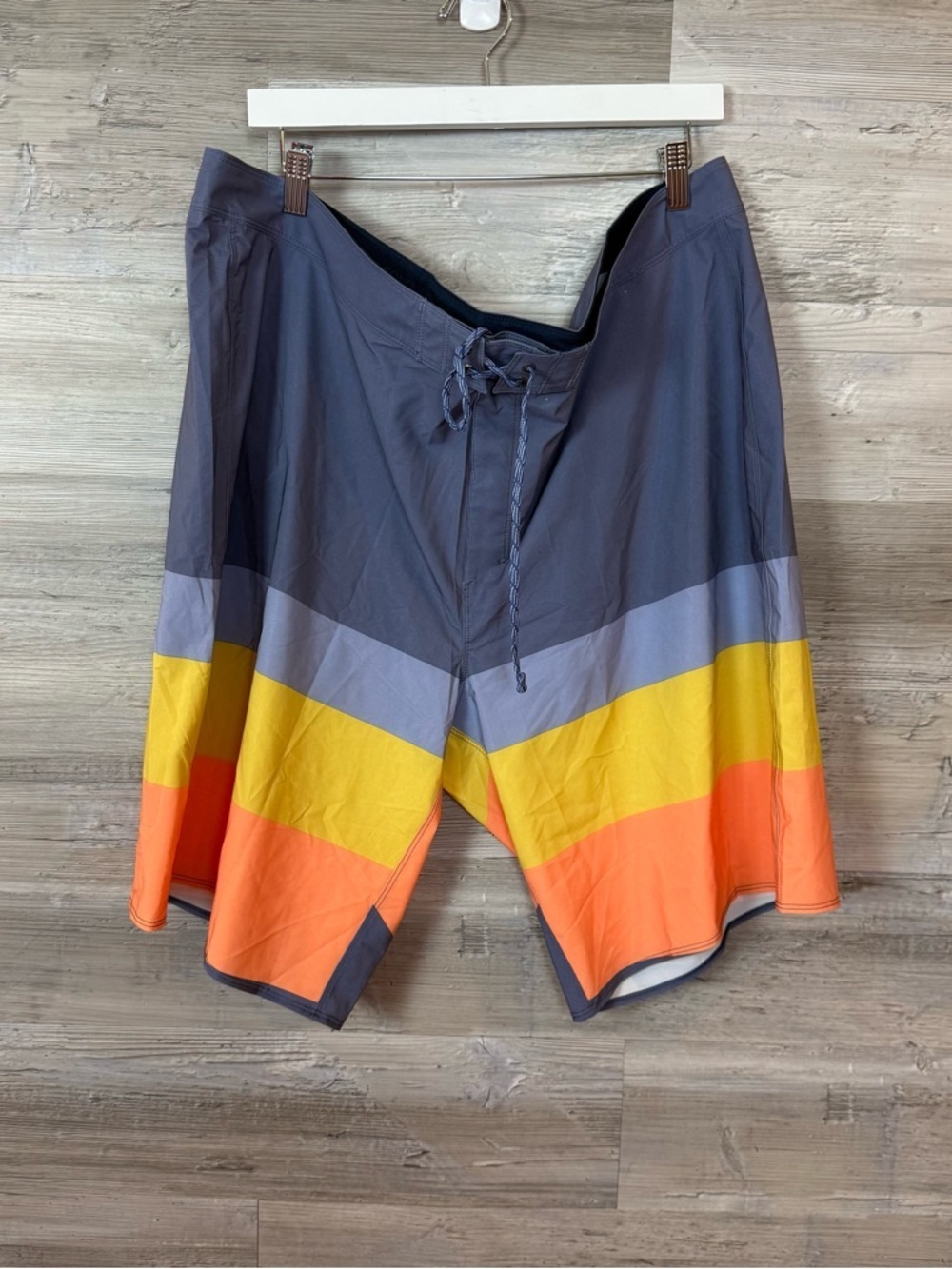 Patagonia Men’s Hydropeak Boardshorts 21" - Multi-Stripe Grey/Yellow/Orange